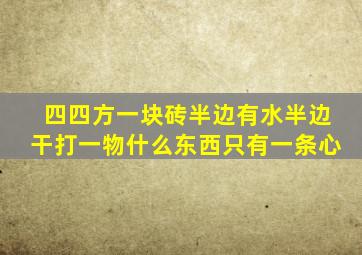 四四方一块砖半边有水半边干打一物什么东西只有一条心