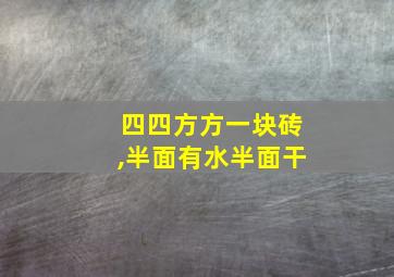 四四方方一块砖,半面有水半面干