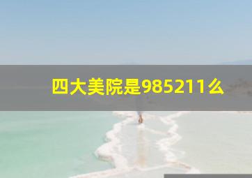 四大美院是985211么