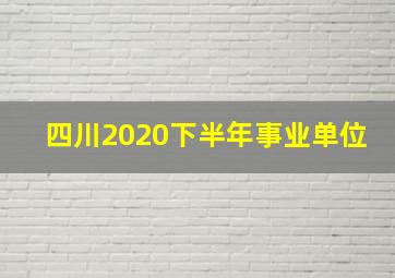 四川2020下半年事业单位