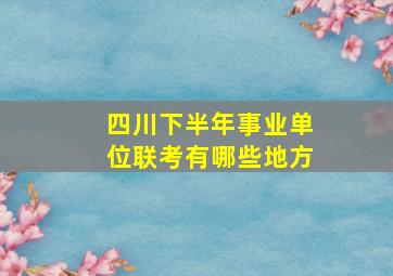 四川下半年事业单位联考有哪些地方