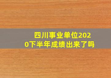 四川事业单位2020下半年成绩出来了吗