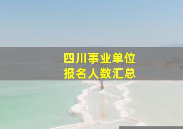 四川事业单位报名人数汇总