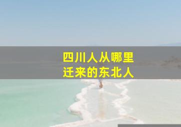 四川人从哪里迁来的东北人