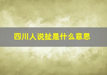 四川人说扯是什么意思