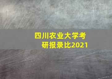 四川农业大学考研报录比2021