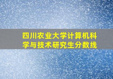 四川农业大学计算机科学与技术研究生分数线