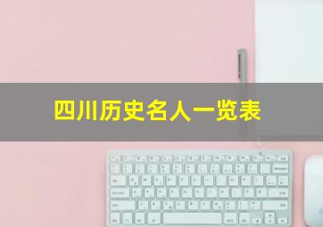 四川历史名人一览表