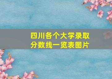 四川各个大学录取分数线一览表图片