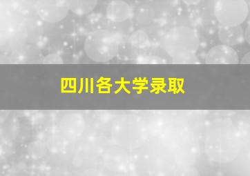 四川各大学录取