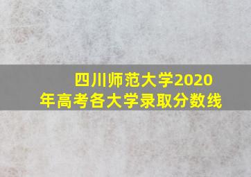 四川师范大学2020年高考各大学录取分数线