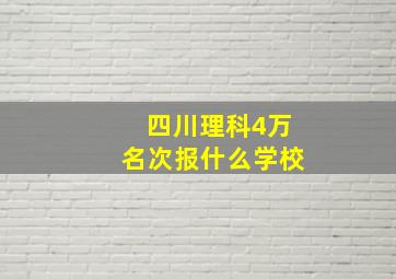 四川理科4万名次报什么学校