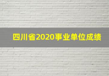 四川省2020事业单位成绩