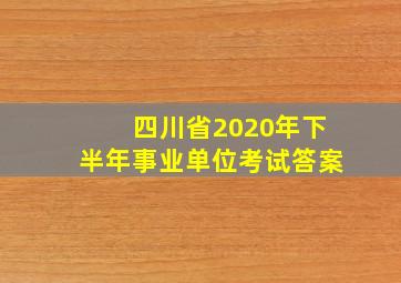 四川省2020年下半年事业单位考试答案