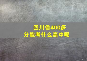 四川省400多分能考什么高中呢