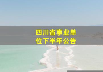 四川省事业单位下半年公告