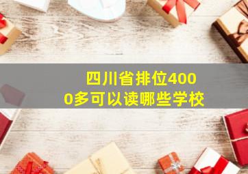 四川省排位4000多可以读哪些学校