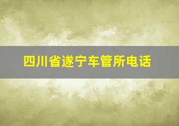 四川省遂宁车管所电话