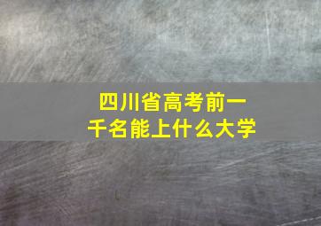 四川省高考前一千名能上什么大学