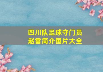 四川队足球守门员赵雷简介图片大全