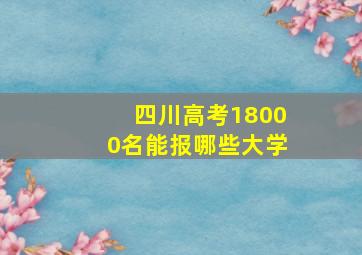 四川高考18000名能报哪些大学