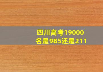 四川高考19000名是985还是211