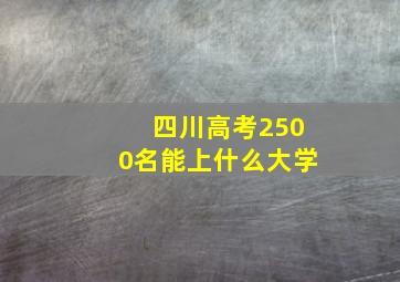 四川高考2500名能上什么大学