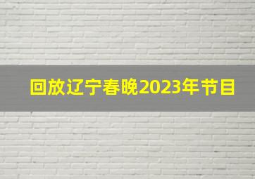 回放辽宁春晚2023年节目