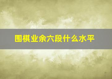 围棋业余六段什么水平