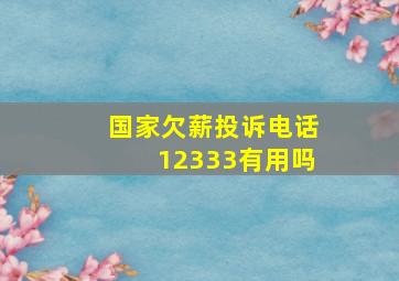 国家欠薪投诉电话12333有用吗