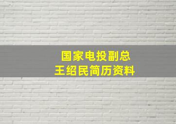 国家电投副总王绍民简历资料