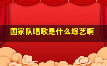 国家队唱歌是什么综艺啊