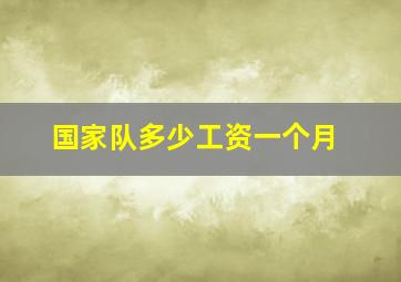 国家队多少工资一个月