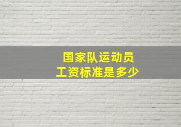 国家队运动员工资标准是多少