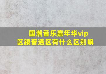 国潮音乐嘉年华vip区跟普通区有什么区别嘛