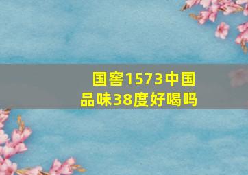 国窖1573中国品味38度好喝吗