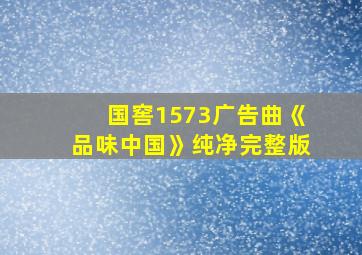 国窖1573广告曲《品味中国》纯净完整版