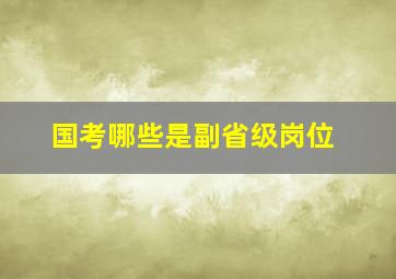 国考哪些是副省级岗位