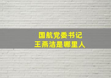 国航党委书记王燕洁是哪里人