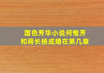 国色芳华小说何惟芳和蒋长杨成婚在第几章