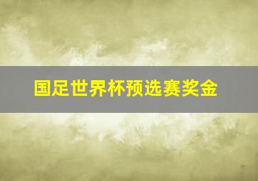 国足世界杯预选赛奖金