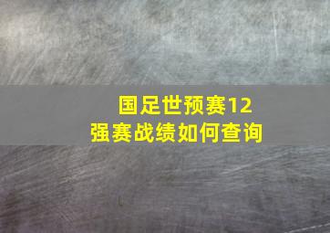 国足世预赛12强赛战绩如何查询