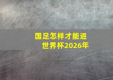 国足怎样才能进世界杯2026年