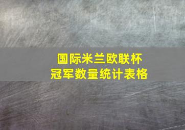 国际米兰欧联杯冠军数量统计表格