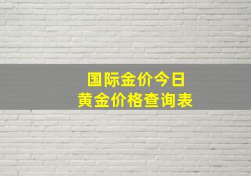 国际金价今日黄金价格查询表