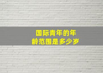 国际青年的年龄范围是多少岁