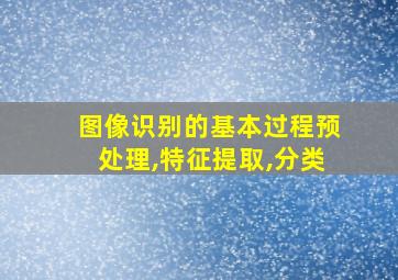 图像识别的基本过程预处理,特征提取,分类