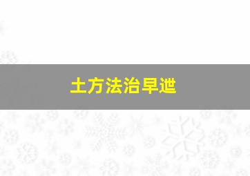 土方法治早迣