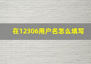 在12306用户名怎么填写