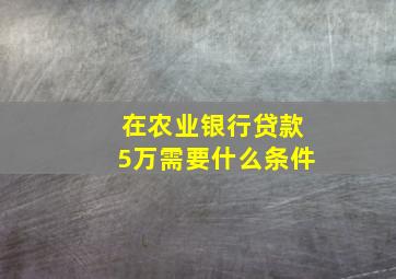 在农业银行贷款5万需要什么条件